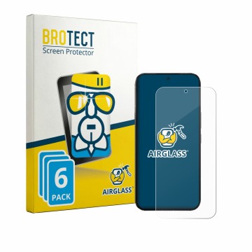 Parte frontal de un envase de producto con el logotipo de la marca BROTECT. Al lado se muestra el dispositivo Infinix Note 60 