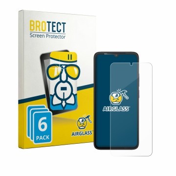 Parte frontal de un envase de producto con el logotipo de la marca BROTECT. Al lado se muestra el dispositivo TCL K70 SE con s