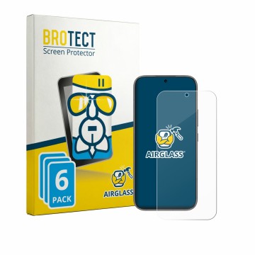 Front side of a product packaging with the brand logo BROTECT. Next to it is the device Honor 600 Pro shown with the correspon