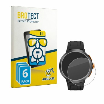 Parte frontal de un envase de producto con el logotipo de la marca BROTECT. Al lado se muestra el dispositivo Cubot BeatBox co