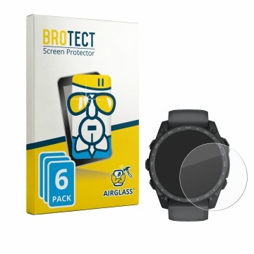 Parte frontale di una confezione del prodotto con il logo del marchio BROTECT. Accanto è raffigurato il dispositivo Garmin Tac