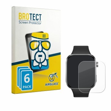 Vorderseite einer Produktverpackung mit dem Markenlogo BROTECT. Daneben ist das Gerät Xiaomi Redmi Watch 6 mit dem zugehörigen