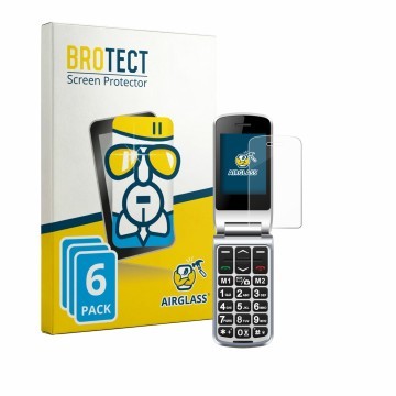 Front side of a product packaging with the brand logo BROTECT. Next to it is the device Sweetlink F1PLUS shown with the corres