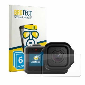 Parte frontale di una confezione del prodotto con il logo del marchio BROTECT. Accanto è raffigurato il dispositivo GoPro Miss