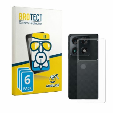 Vorderseite einer Produktverpackung mit dem Markenlogo BROTECT. Daneben ist das Gerät Motorola Razr Fold (Rückseite) mit dem z