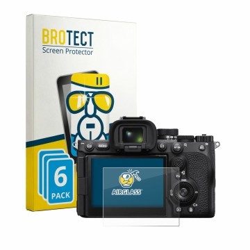 Parte frontale di una confezione del prodotto con il logo del marchio BROTECT. Accanto è raffigurato il dispositivo Sony Alpha