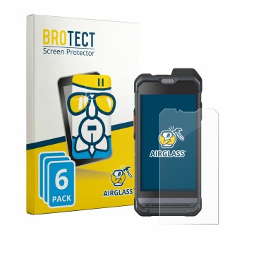 Front side of a product packaging with the brand logo BROTECT. Next to it is the device Hytera PNC460 shown with the correspon