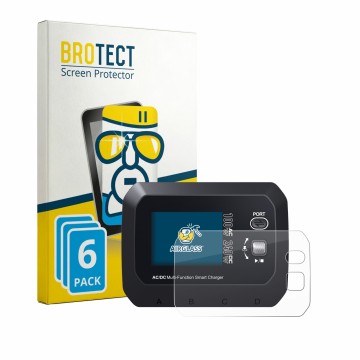 Vorderseite einer Produktverpackung mit dem Markenlogo BROTECT. Daneben ist das Gerät SkyRc Q100 Neo mit dem zugehörigen Displ