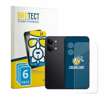 Parte frontal de un envase de producto con el logotipo de la marca BROTECT. Al lado se muestra el dispositivo Xiaomi Poco X8 P