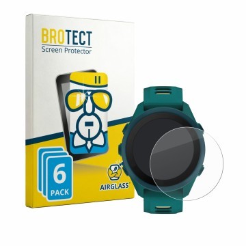 Vorderseite einer Produktverpackung mit dem Markenlogo BROTECT. Daneben ist das Gerät Garmin Forerunner 170 Music mit dem zuge