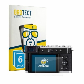 Vorderseite einer Produktverpackung mit dem Markenlogo BROTECT. Daneben ist das Gerät Panasonic Lumix DC-L10 mit dem zugehörig