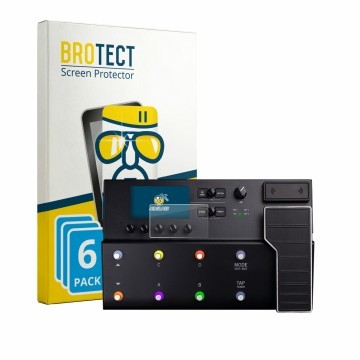 Vorderseite einer Produktverpackung mit dem Markenlogo BROTECT. Daneben ist das Gerät Line 6 POD Go Wireless mit dem zugehörig