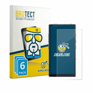 Parte frontale di una confezione del prodotto con il logo del marchio BROTECT. Accanto è raffigurato il dispositivo FiiO M33 R