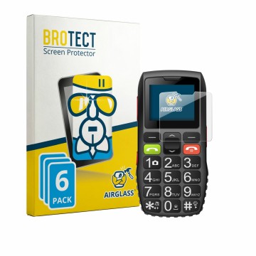 Front side of a product packaging with the brand logo BROTECT. Next to it is the device artfone C1 shown with the correspondin