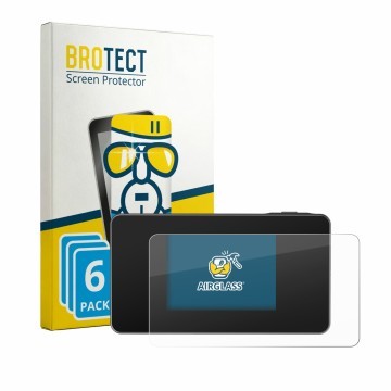 Front side of a product packaging with the brand logo BROTECT. Next to it is the device TP-Link M8550 shown with the correspon