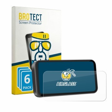 Front side of a product packaging with the brand logo BROTECT. Next to it is the device Carpuride 603 6.3