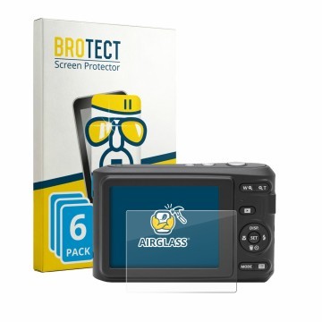 Vorderseite einer Produktverpackung mit dem Markenlogo BROTECT. Daneben ist das Gerät Kodak Pixpro FZ45 mit dem zugehörigen Di