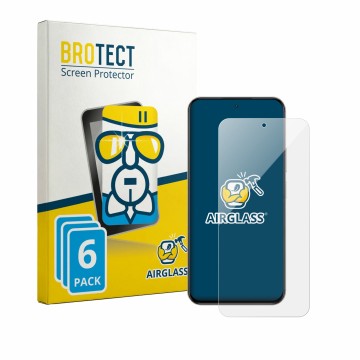 Front side of a product packaging with the brand logo BROTECT. Next to it is the device realme Narzo 100x shown with the corre