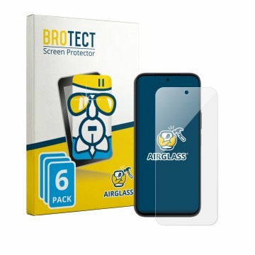 Parte frontale di una confezione del prodotto con il logo del marchio BROTECT. Accanto è raffigurato il dispositivo Honor X6e 