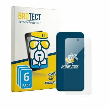 Front side of a product packaging with the brand logo BROTECT. Next to it is the device Oppo F35 Pro shown with the correspond