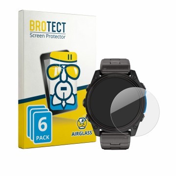 Vorderseite einer Produktverpackung mit dem Markenlogo BROTECT. Daneben ist das Gerät Garmin D2 Mach 2 (51 mm) mit dem zugehör