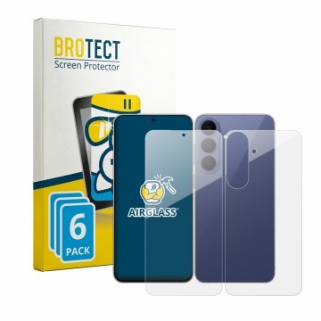 Parte frontale di una confezione del prodotto con il logo del marchio BROTECT. Accanto è raffigurato il dispositivo Samsung Ga