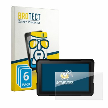 Front side of a product packaging with the brand logo BROTECT. Next to it is the device BakerMiche 7