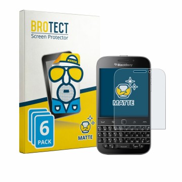 Parte frontale di una confezione del prodotto con il logo del marchio BROTECT. Accanto è raffigurato il dispositivo Blackberry