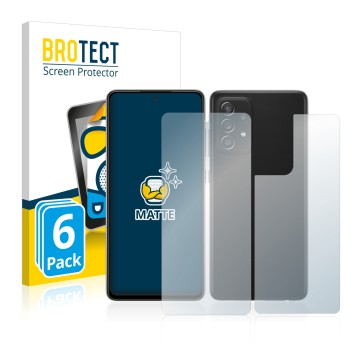 Front side of a product packaging with the brand logo BROTECT. Next to it is the device Samsung Galaxy A52s 5G (Front+Back) sh