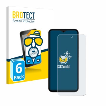 Vorderseite einer Produktverpackung mit dem Markenlogo BROTECT. Daneben ist das Gerät Samsung Galaxy A35 5G mit dem zugehörige