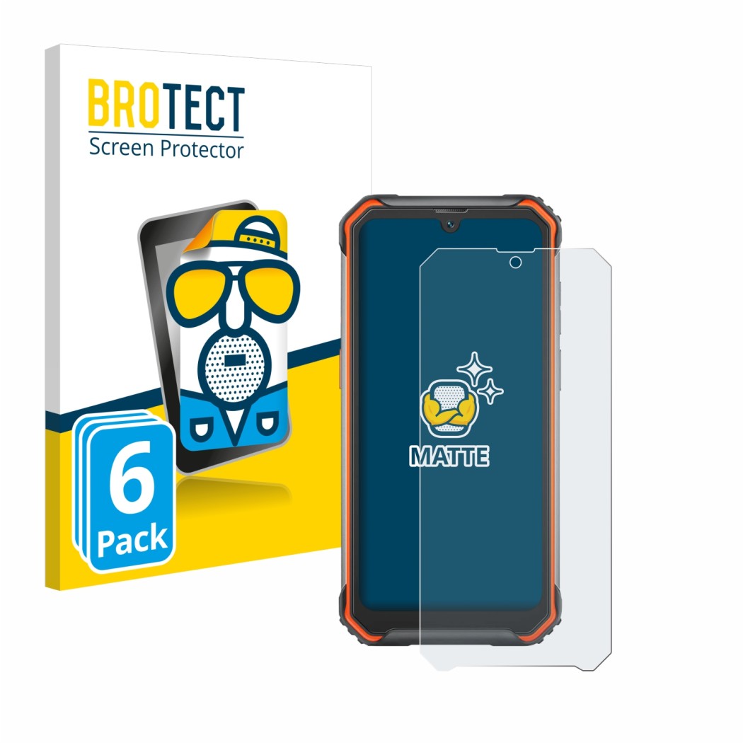 Vorderseite einer Produktverpackung mit dem Markenlogo BROTECT. Daneben ist das Gerät Blackview BV7200 mit dem zugehörigen Dis