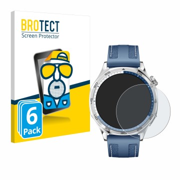 Face avant d’un emballage produit avec le logo de la marque BROTECT. À côté, l’appareil Huawei Watch GT 5 (46 mm) est représen