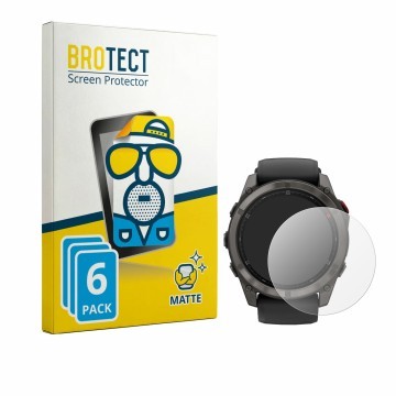 Parte frontale di una confezione del prodotto con il logo del marchio BROTECT. Accanto è raffigurato il dispositivo Garmin Fen