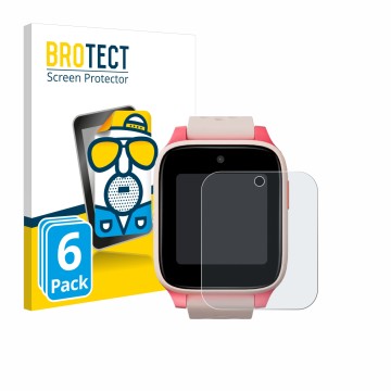 Face avant d’un emballage produit avec le logo de la marque BROTECT. À côté, l’appareil TCL Movetime Kids Watch MT46 est repré