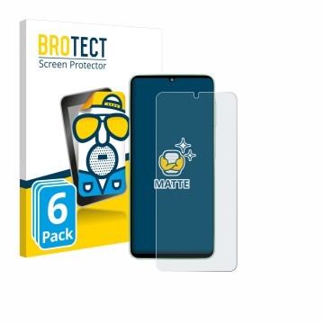 Front side of a product packaging with the brand logo BROTECT. Next to it is the device Samsung Galaxy F70e shown with the cor