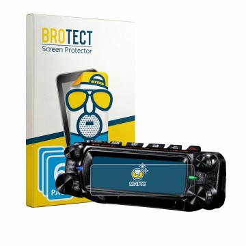 Face avant d’un emballage produit avec le logo de la marque BROTECT. À côté, l’appareil Yaesu FTM-310 est représenté avec la p