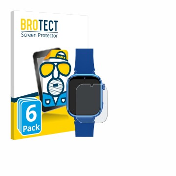 Face avant d’un emballage produit avec le logo de la marque BROTECT. À côté, l’appareil whraills Kids Smartwatch est représent