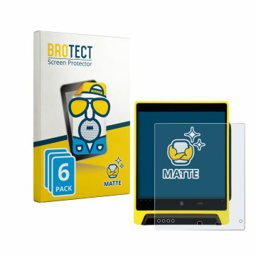 Parte frontal de un envase de producto con el logotipo de la marca BROTECT. Al lado se muestra el dispositivo Nayax VPOS Media