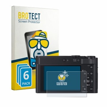 Vorderseite einer Produktverpackung mit dem Markenlogo BROTECT. Daneben ist das Gerät Panasonic Lumix DC-TZ300 mit dem zugehör