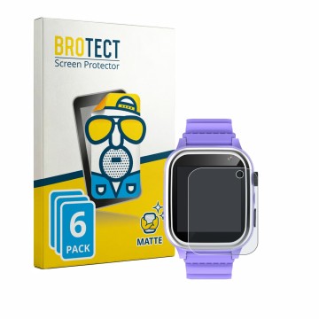 Vorderseite einer Produktverpackung mit dem Markenlogo BROTECT. Daneben ist das Gerät kaacly Kids Smartwatch 1.44