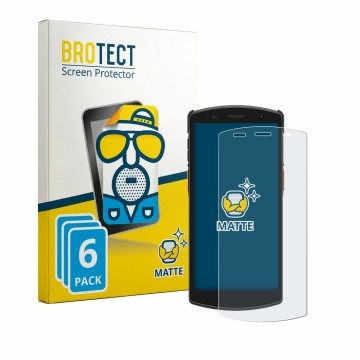 Vorderseite einer Produktverpackung mit dem Markenlogo BROTECT. Daneben ist das Gerät Urovo CT58S mit dem zugehörigen Displays