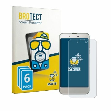 Face avant d’un emballage produit avec le logo de la marque BROTECT. À côté, l’appareil Sharp Aquos SHV37 est représenté avec 