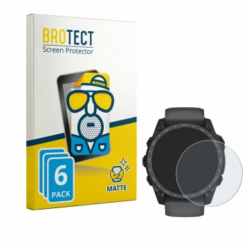 Face avant d’un emballage produit avec le logo de la marque BROTECT. À côté, l’appareil Garmin Tactix 8 Amoled Cerakote (51 mm