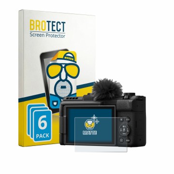 Parte frontal de un envase de producto con el logotipo de la marca BROTECT. Al lado se muestra el dispositivo Canon PowerShot 