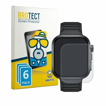 Front side of a product packaging with the brand logo BROTECT. Next to it is the device Huawei Watch Fit 5 Pro shown with the 