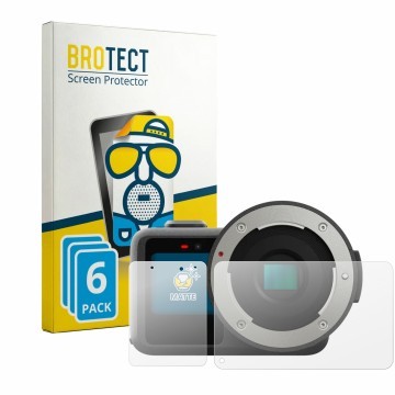 Front side of a product packaging with the brand logo BROTECT. Next to it is the device GoPro Mission 1 Pro ILS shown with the