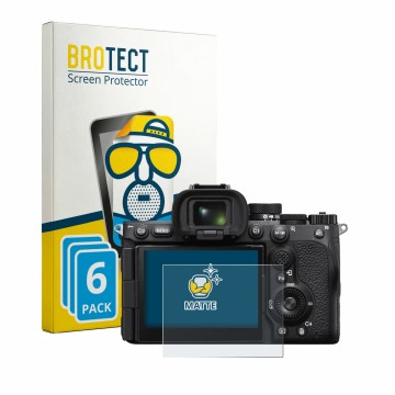 Parte frontale di una confezione del prodotto con il logo del marchio BROTECT. Accanto è raffigurato il dispositivo Sony Alpha