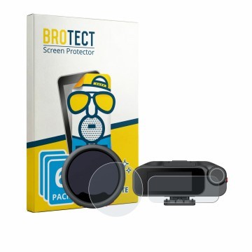Vorderseite einer Produktverpackung mit dem Markenlogo BROTECT. Daneben ist das Gerät Insta360 Mic Pro TX + RX mit dem zugehör