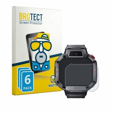 Front side of a product packaging with the brand logo BROTECT. Next to it is the device Huawei Watch Kids X1 Pro shown with th