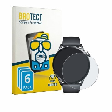 Parte frontal de un envase de producto con el logotipo de la marca BROTECT. Al lado se muestra el dispositivo Xiaomi Watch S5 